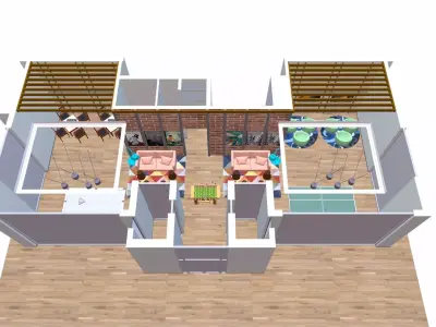 Office Gaming Zone Low-poly 3D model