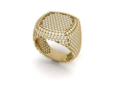 Diamond Signet Ring  3D print model