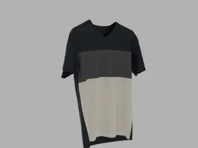 T-shirt v-neck mockup Low-poly 3D model