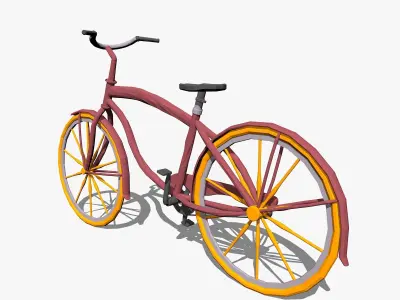 Bicycle in Low Poly Style Low-poly 3D model by New0Art