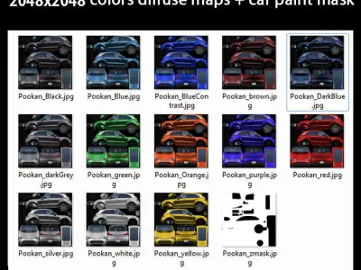 Generic SUV v4 multicolors Low-poly 3D model