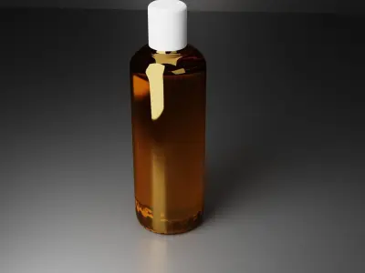 Transparent Plastic and glass White Clear  Bottle Free 3D model