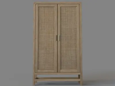 Blake Grey Wash 2-Door Cabinet 3D model