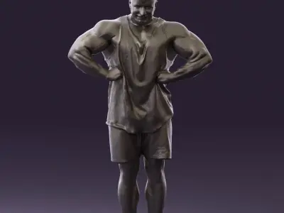 Bodybuilder in green shirt 0783 3D model