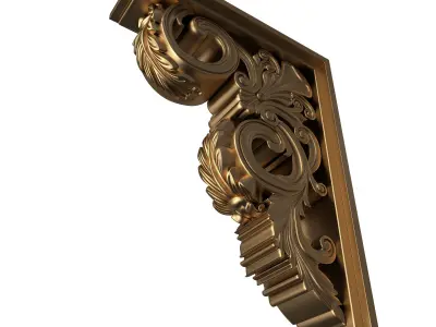 Bracket Carved Plaster Molding Decoration 02 Low-poly 3D model