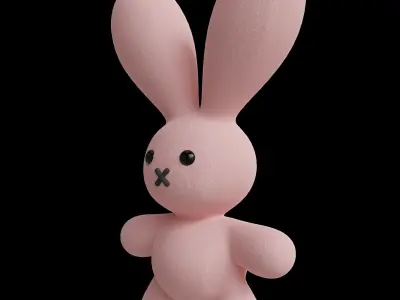 pink rabbit doll Low-poly 3D model