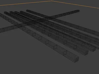 wood frame for realistic construction Low-poly 3D model