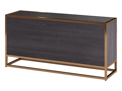 Oxford Black 6-Drawer Dresser 3D model