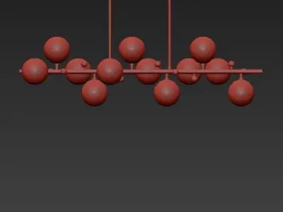 Chandelier with balls hanging from it 3D model