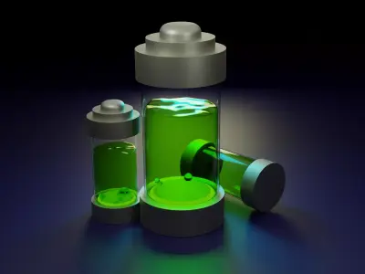 Battery Low-poly 3D model