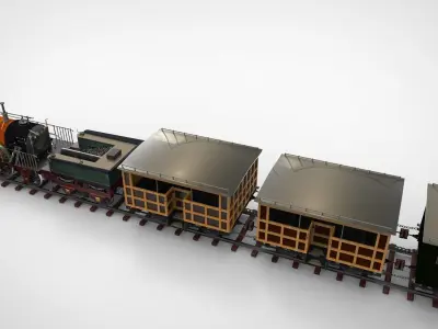 Steam train 1858 3D model