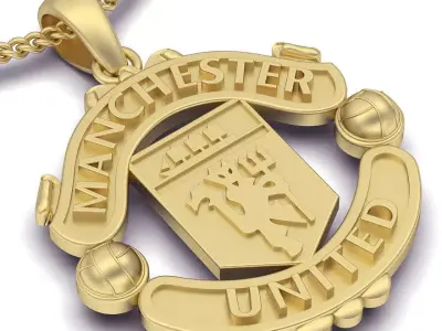 Manchester united pendant gold silver printable jewelry 3D model 3D print model