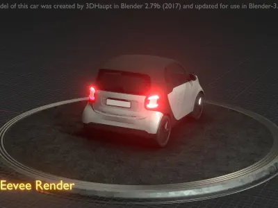 City Car 24 Small Type-E White  Low-poly 3D model