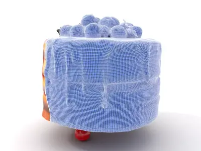 Caramel Berry Cake model pack Low-poly 3D model