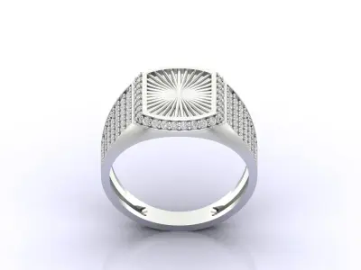 Print Ready STL 3DM  Gents Rings Diamond Men Ring  3D print model 94