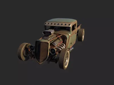 Hot Rod Truck - Custom 3D MidPoly 3D model