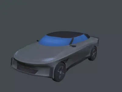 Futuristic stylized car Low-poly 3D model