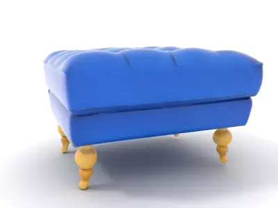 Royal Blue Ottoman model pack Low-poly 3D model