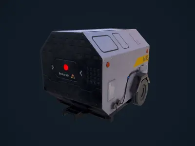 Generator camper trailer Low-poly 3D model