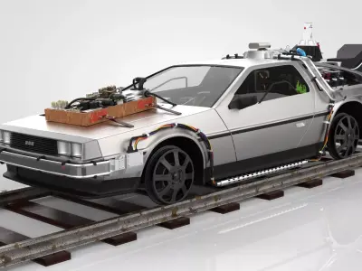 Delorean Time Machine Episode 3 Railroad 3D model