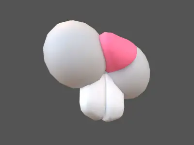 Rabbit Nose v1 002 Low-poly 3D model