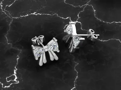 Jewelry Earring Trillion Diamond 3D print model