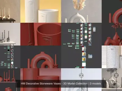 HM Decorative Stoneware Vases - 3D Model Collection 3D Model Pack
