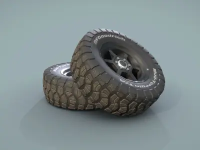BFGoodrich wheels for car Low-poly 3D model