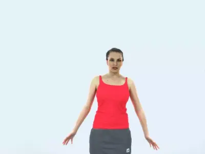 Dream K Animated Rigged Sports Woman Low-poly 3D model