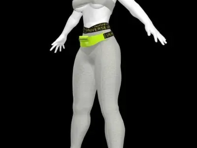 Sporty Woman attire  Low-poly 3D model