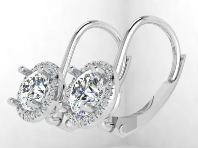 Round Halo Earring 4559 3D print model