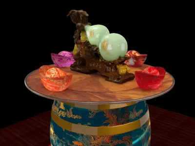 Chinese jade gourd 3D model