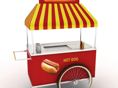 Ice cream and Hot dog Cart 3D model