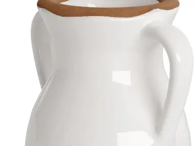 Natural Rimmed white Vase 3D model