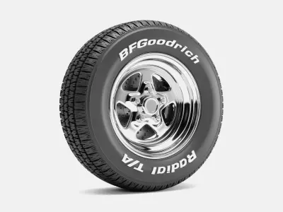 15x8 Weld Pro Star Wheel BFGoodrich Radial Tire 3D print model