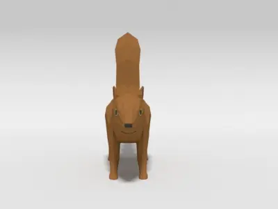 Low Poly Cartoon Squirrel Low-poly 3D model