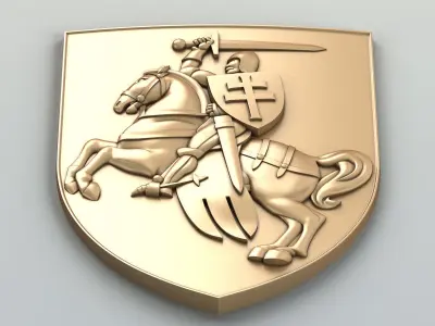 Coat of arms of Belarus Pogonya - type A 3D model