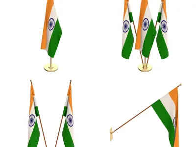 India Flag Pack 3D model