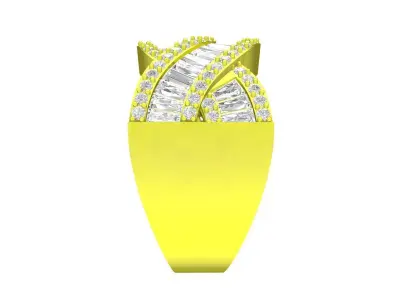 6980 Luxury Korean Diamond Baguette Women Ring 3D print model
