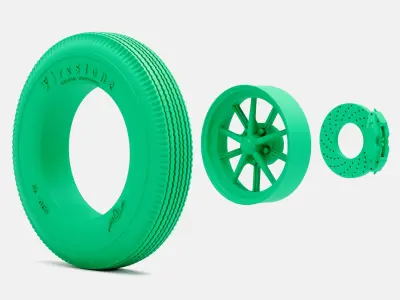 15x4 ET Gasser Wheel Firestone 670 15 Tire 3D print model