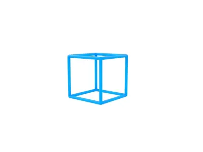 Cartoon Wire Cube 3D model