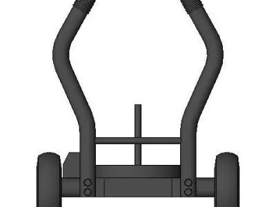 Push sled on wheels Revit Family 3D model