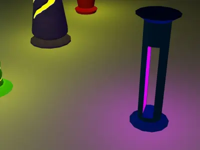 Illuminated Column Package Low Poly Low-poly 3D model