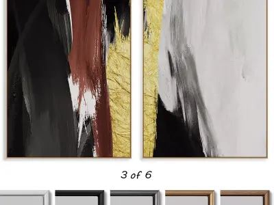Abstract Painting Frame set 3D model 3
