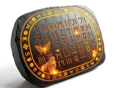Ancient Rune Stone with Glowing Symbols Model Pack Low-poly 3D model