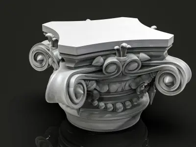 corinthian column head 001 3D model