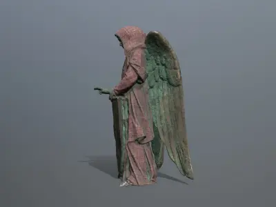 angel statue Low-poly 3D model