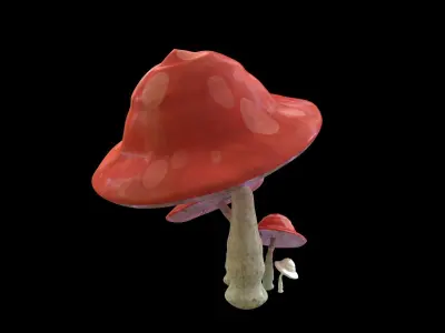 Mushrooms  Full Textures - PBR Asset High Poly 3D model