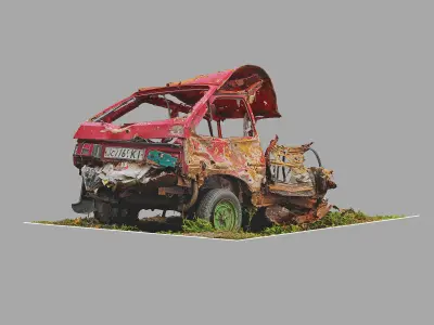 ZAZ Tavria destroyed 3D model