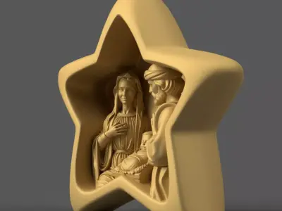 Elegant Christmas Nativity Scene STL 3D Model 3D print model
